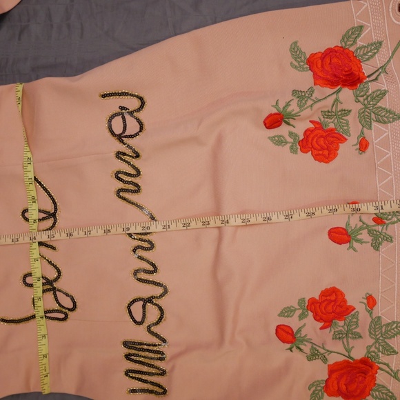 designer runway pink flower dress US size XS 0 2 4 - Picture 6 of 8